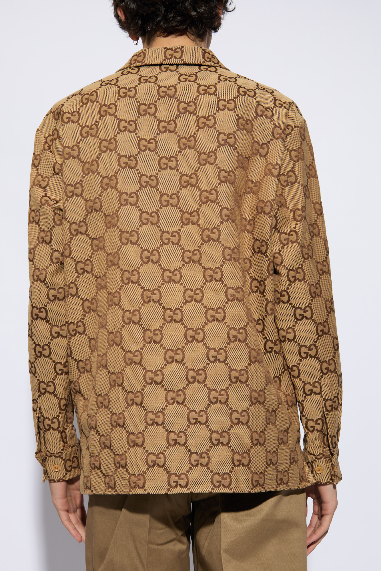 Джинсовые шорты gucci - Beige Shirt with monogram Gucci